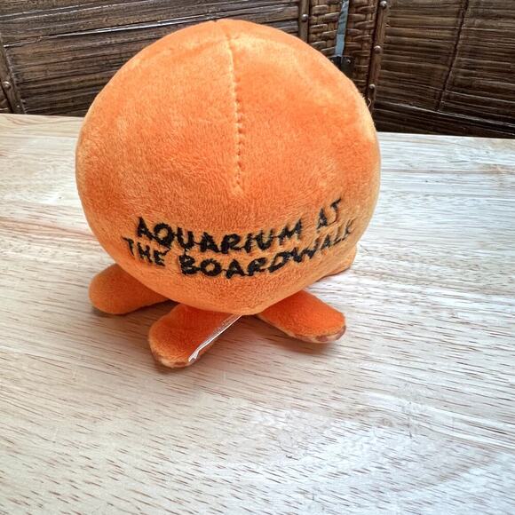 Orange Kawaii Octopus Plush, Aquarium At The Boardwalk Stuffed Animal Small - Picture 3 of 5
